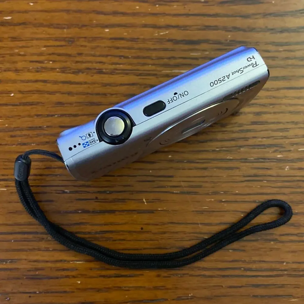 Canon PowerShot A2500 HD 16MP 5x Optical Zoom Silver no charger two batteries